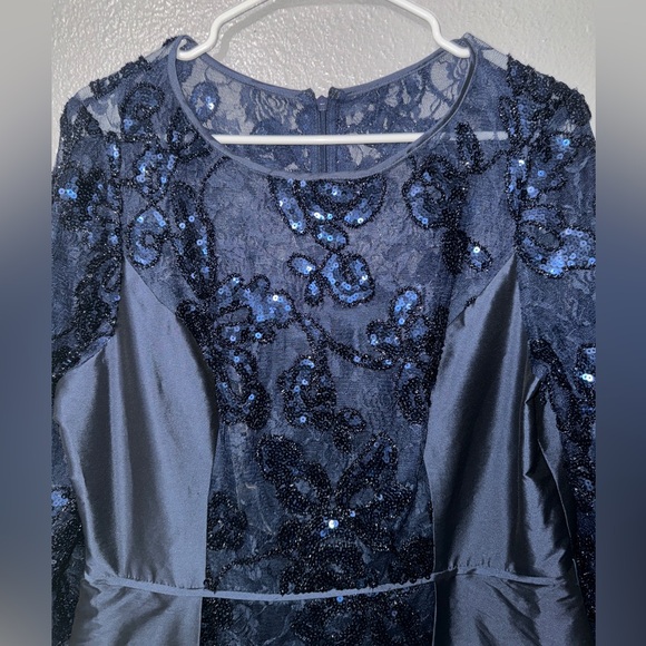 Adrianna Papell Evening a-line Taffeta Sequin Gown - Picture 4 of 7